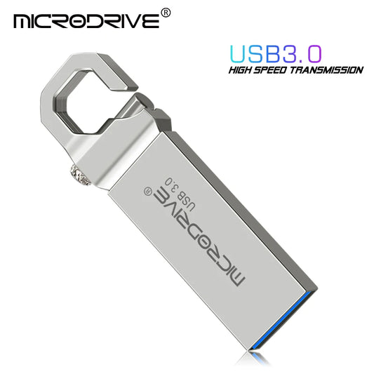 USB 3.0 Flash Drive – Metal pen drive in 16GB, 32GB, 64GB, and 128GB, high-speed and waterproof.